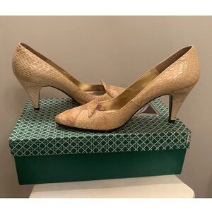 Vintage J. Renee Genuine Plaid Snakeskin Heels Sz 8N